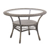 Alaterre Furniture Carolina 42" Diameter All-Weather Wicker Outdoor Dining Table with Glass Top AWWM02MM